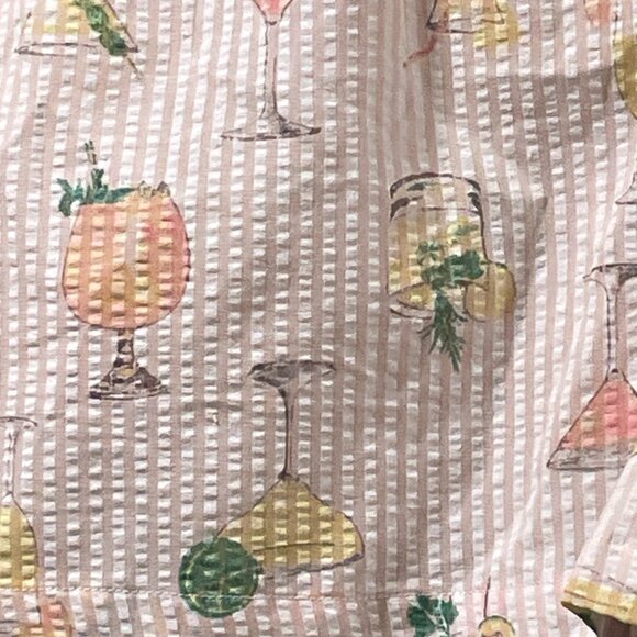 RAE DUNN (NWT) "Cheers" Set of 2 Woven Boxer Sleep Shorts, Pink/Sage - XL - Picture 4 of 12
